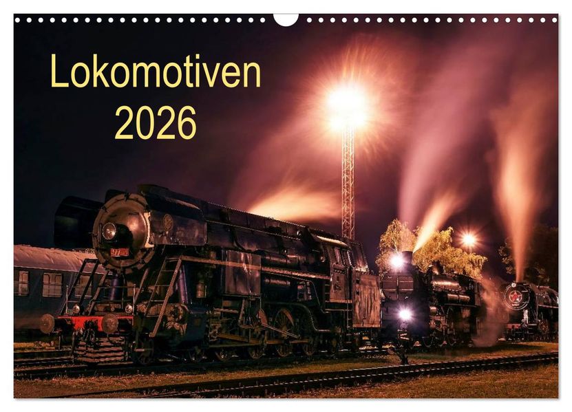 Lokomotiven 2026 (Wandkalender 2026 DIN A3 quer) CALVENDO Monatskalender