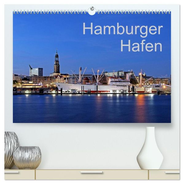 Hamburger Hafen (hochwertiger Premium Wandkalender 2026 DIN A2 quer) Kunstdruck in Hochglanz