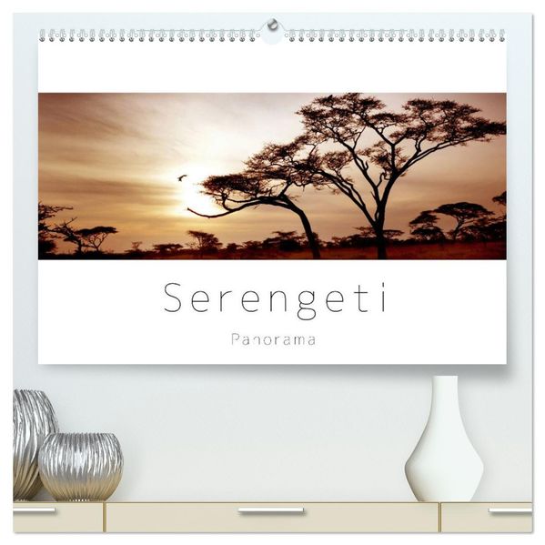 Serengeti Panorama (hochwertiger Premium Wandkalender 2026 DIN A2 quer) Kunstdruck in Hochglanz