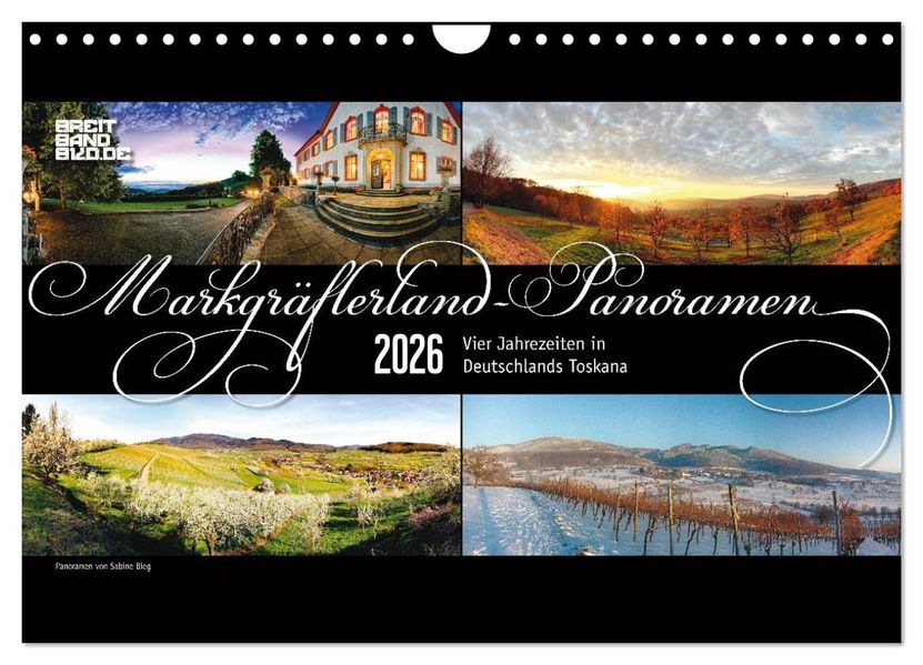 Markgräflerland-Panoramen - Vier Jahreszeiten in der Toskana Deutschlands (Wandkalender 2026 DIN A4 quer) CALVENDO Monatskalender