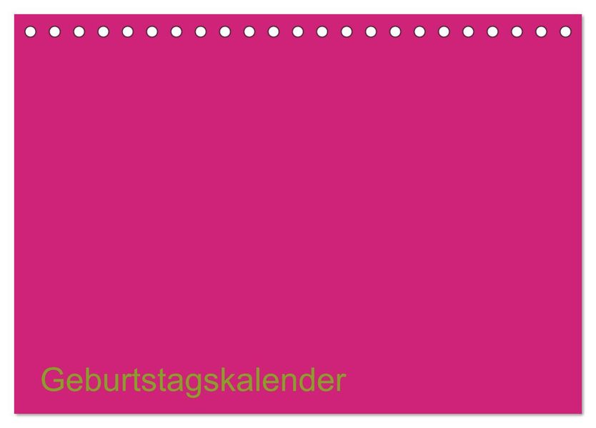 Bastel-Geburtstagskalender pink / Geburtstagskalender (Tischkalender 2026 DIN A5 quer) CALVENDO Monatskalender