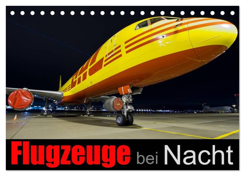 Flugzeuge bei Nacht (Tischkalender 2026 DIN A5 quer) CALVENDO Monatskalender