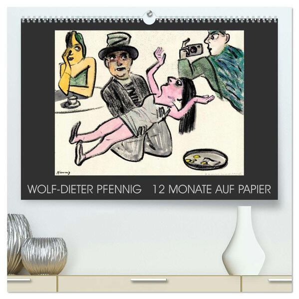 Wolf-Dieter Pfenning - 12 Monate auf Papier (hochwertiger Premium Wandkalender 2026 DIN A2 quer) Kunstdruck in Hochglanz