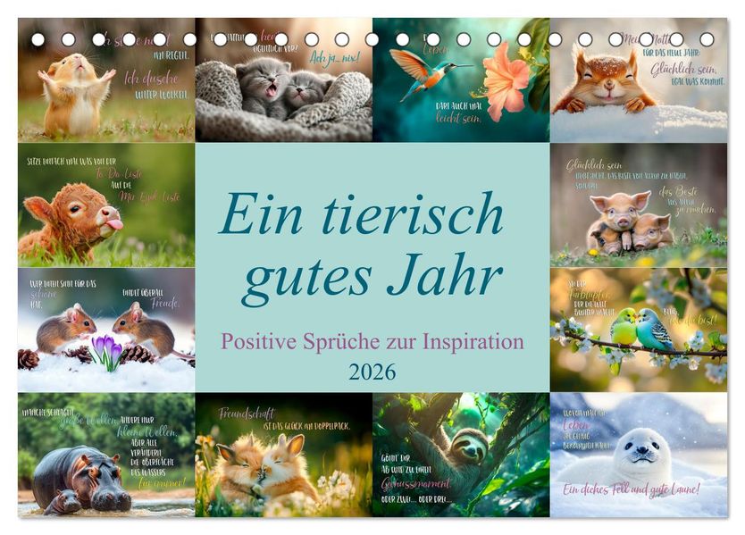 Ein tierisch gutes Jahr (Tischkalender 2026 DIN A5 quer) CALVENDO Monatskalender