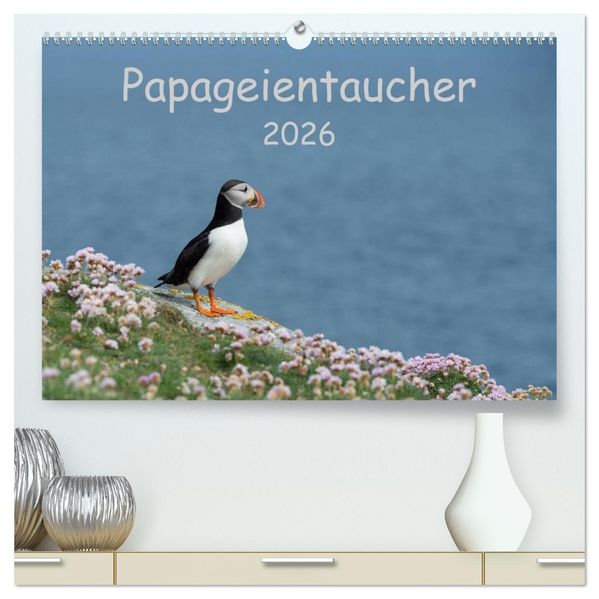 Papageientaucher 2026 (hochwertiger Premium Wandkalender 2026 DIN A2 quer) Kunstdruck in Hochglanz