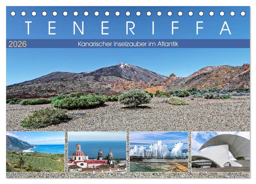 TENERIFFA Kanarischer Inselzauber im Atlantik (Tischkalender 2026 DIN A5 quer) CALVENDO Monatskalender