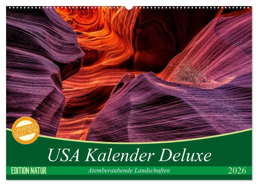 USA Kalender Deluxe (Wandkalender 2026 DIN A2 quer) CALVENDO Monatskalender