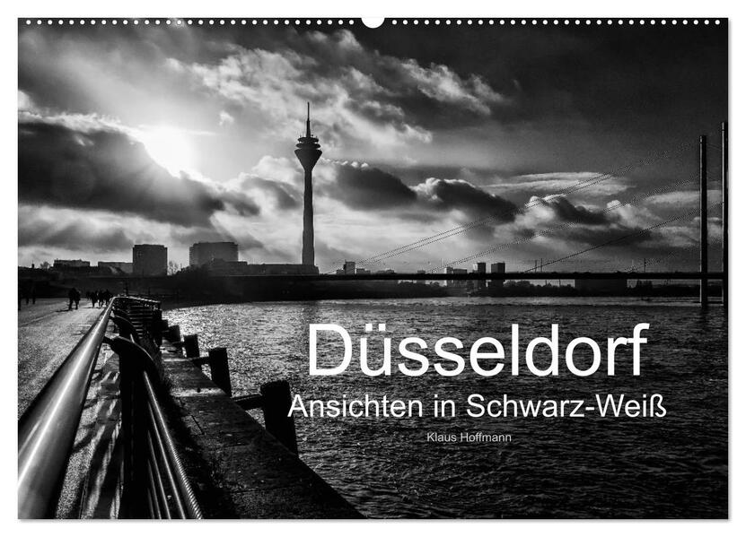 Düsseldorf Ansichten in Schwarz-Weiß (Wandkalender 2026 DIN A2 quer) CALVENDO Monatskalender