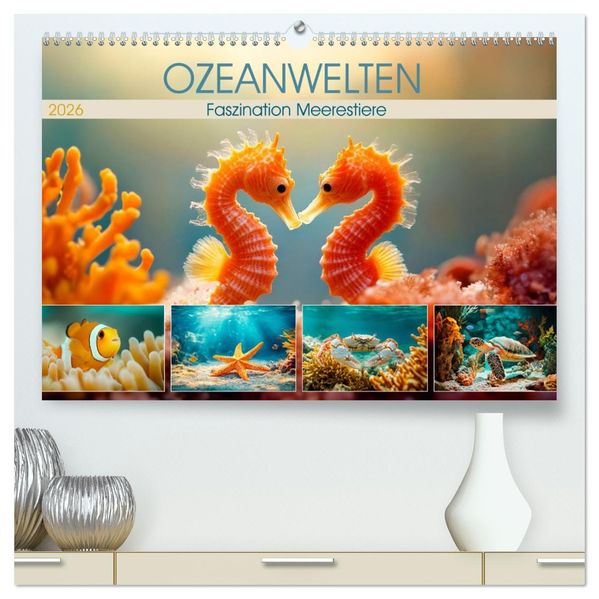 OZEANWELTEN Faszination Meerestiere (hochwertiger Premium Wandkalender 2026 DIN A2 quer) Kunstdruck in Hochglanz