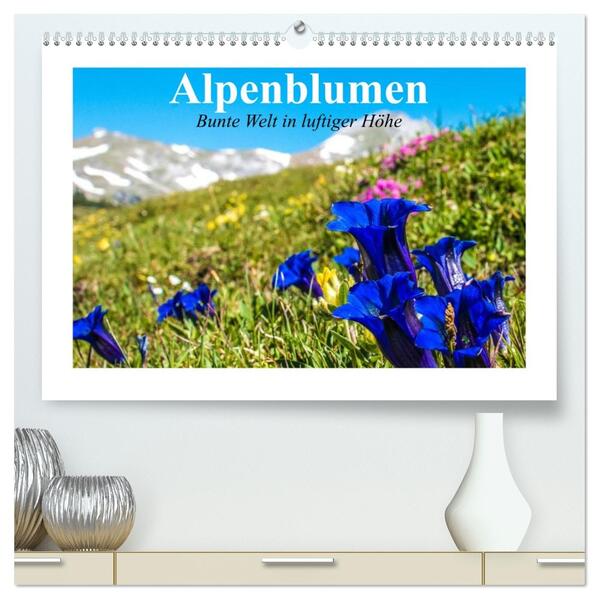 Alpenblumen. Bunte Welt in luftiger Höhe (hochwertiger Premium Wandkalender 2026 DIN A2 quer) Kunstdruck in Hochglanz