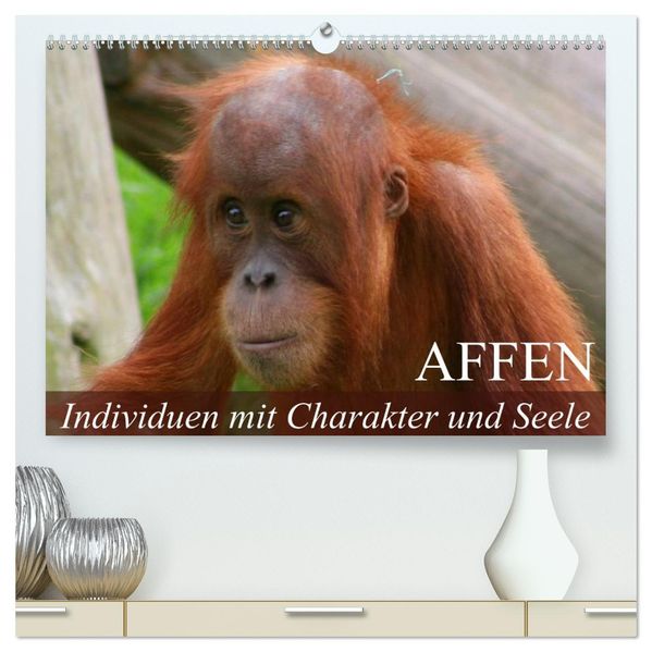 Affen - Individuen mit Charakter und Seele (hochwertiger Premium Wandkalender 2026 DIN A2 quer) Kunstdruck in Hochglanz