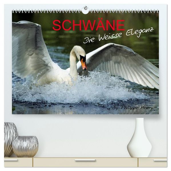 SCHWÄNE. (hochwertiger Premium Wandkalender 2026 DIN A2 quer) Kunstdruck in Hochglanz