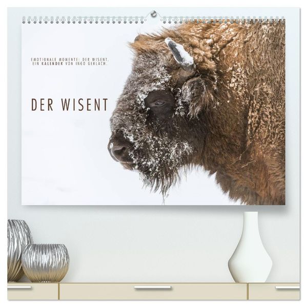 Emotionale Momente: Der Wisent. (hochwertiger Premium Wandkalender 2026 DIN A2 quer) Kunstdruck in Hochglanz