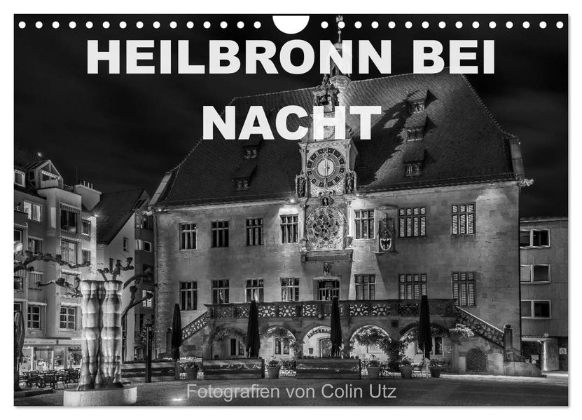 Heilbronn bei Nacht (Wandkalender 2026 DIN A4 quer) CALVENDO Monatskalender