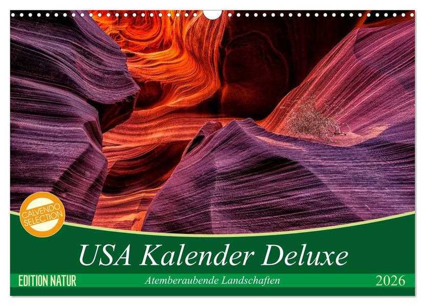USA Kalender Deluxe (Wandkalender 2026 DIN A3 quer) CALVENDO Monatskalender