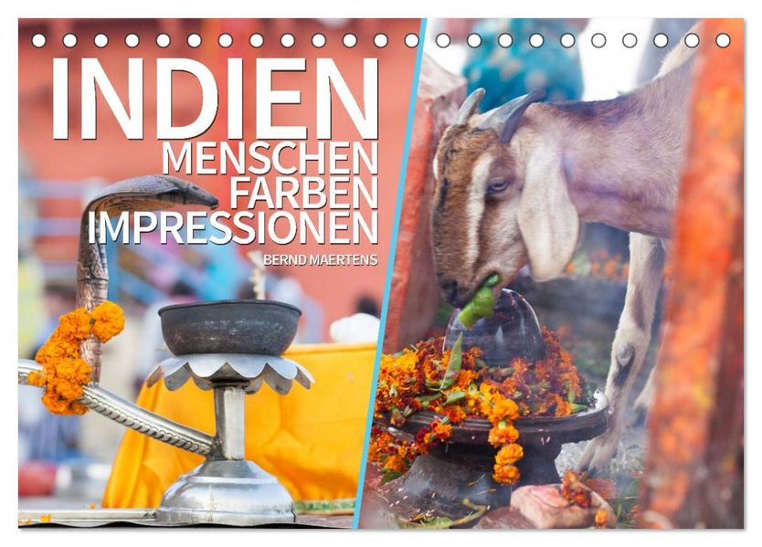 INDIEN Menschen Farben Impressionen (Tischkalender 2026 DIN A5 quer) CALVENDO Monatskalender