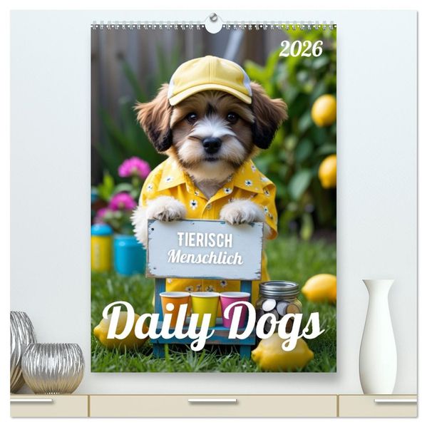 Daily Dogs - Tierisch menschlich (hochwertiger Premium Wandkalender 2026 DIN A2 hoch) Kunstdruck in Hochglanz