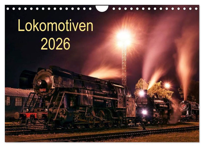 Lokomotiven 2026 (Wandkalender 2026 DIN A4 quer) CALVENDO Monatskalender