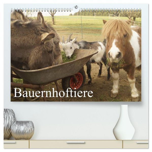 Bauernhoftiere (hochwertiger Premium Wandkalender 2026 DIN A2 quer) Kunstdruck in Hochglanz
