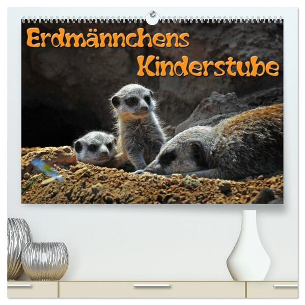 Erdmännchens Kinderstube (hochwertiger Premium Wandkalender 2026 DIN A2 quer) Kunstdruck in Hochglanz