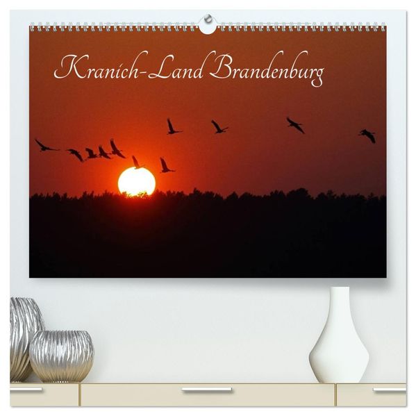 Kranich-Land Brandenburg (hochwertiger Premium Wandkalender 2026 DIN A2 quer) Kunstdruck in Hochglanz