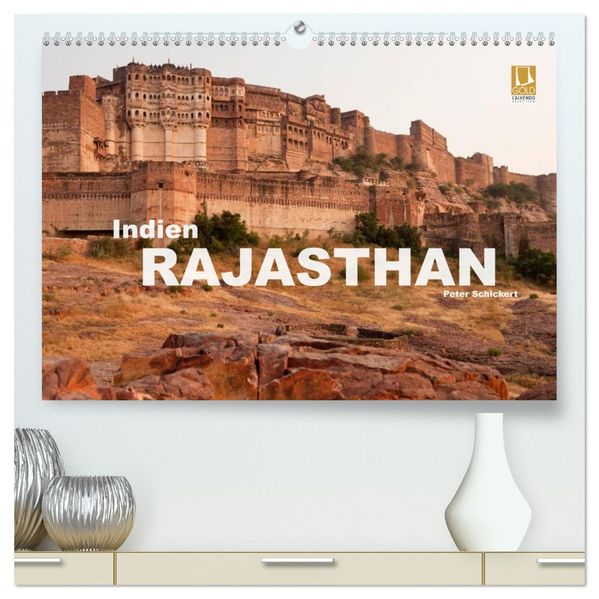 Indien - Rajasthan (hochwertiger Premium Wandkalender 2026 DIN A2 quer) Kunstdruck in Hochglanz