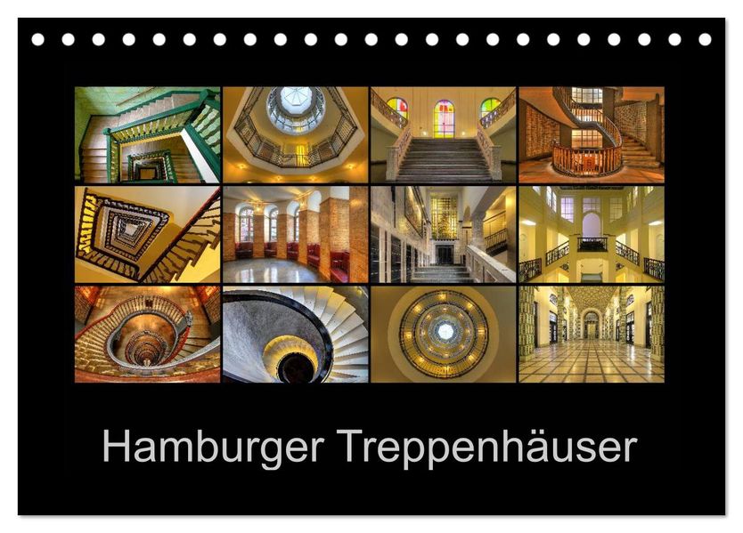 Hamburger Treppenhäuser (Tischkalender 2026 DIN A5 quer) CALVENDO Monatskalender