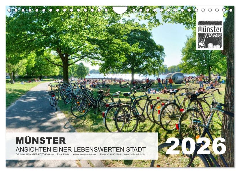MÜNSTER :: Ansichten einer lebenswerten Stadt (Wandkalender 2026 DIN A4 quer) CALVENDO Monatskalender