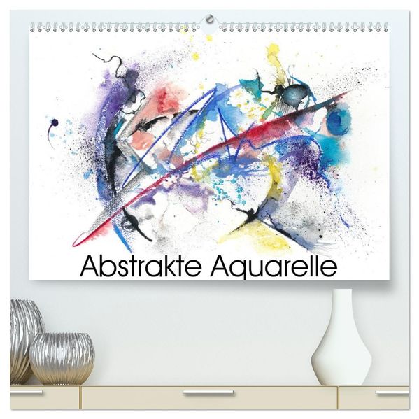 Abstrakte Aquarelle (hochwertiger Premium Wandkalender 2026 DIN A2 quer) Kunstdruck in Hochglanz