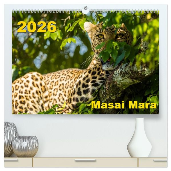Masai Mara 2026 (hochwertiger Premium Wandkalender 2026 DIN A2 quer) Kunstdruck in Hochglanz