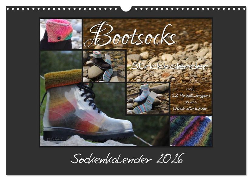 Sockenkalender Bootsocks 2026 (Wandkalender 2026 DIN A3 quer) CALVENDO Monatskalender