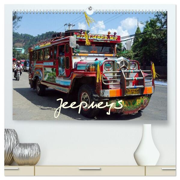 Jeepneys (hochwertiger Premium Wandkalender 2026 DIN A2 quer) Kunstdruck in Hochglanz