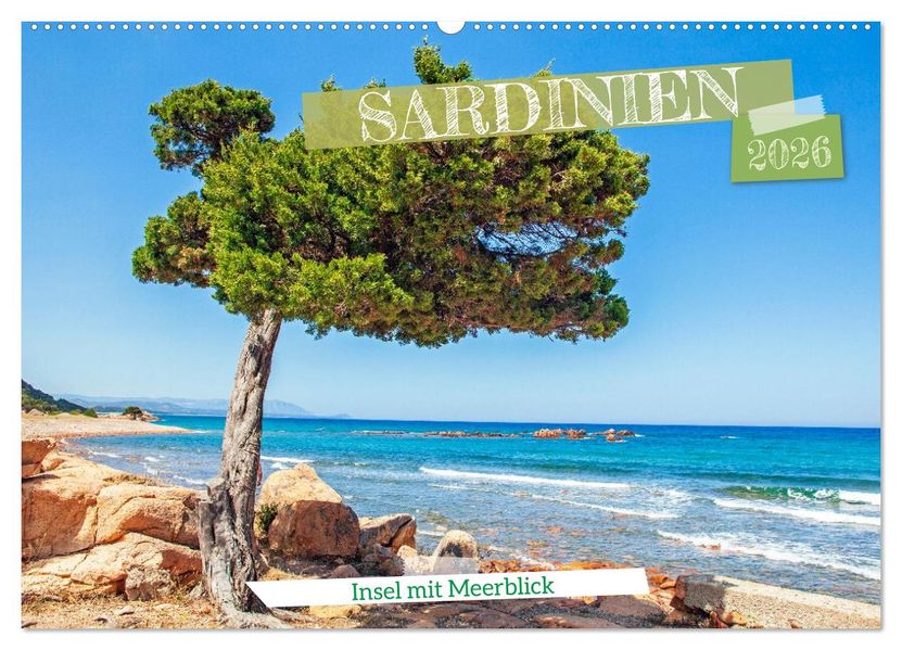 Sardinien Insel mit Meerblick (Wandkalender 2026 DIN A2 quer) CALVENDO Monatskalender