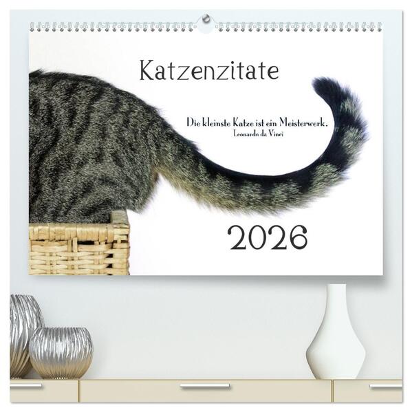 Katzenzitate 2026 (hochwertiger Premium Wandkalender 2026 DIN A2 quer) Kunstdruck in Hochglanz