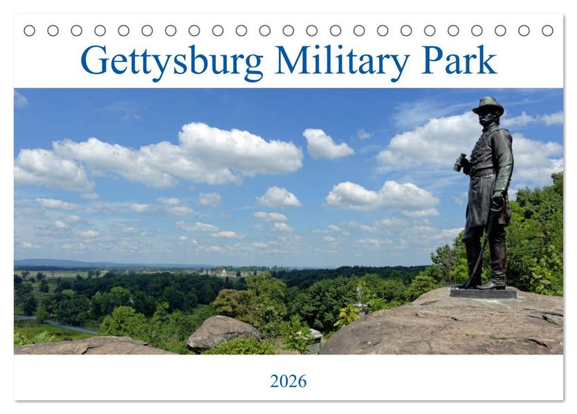 Gettysburg Military Park (Tischkalender 2026 DIN A5 quer) CALVENDO Monatskalender