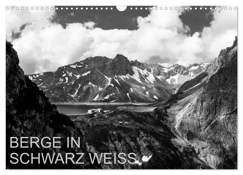 BERGE IN SCHWARZ WEISS (Wandkalender 2026 DIN A3 quer) CALVENDO Monatskalender