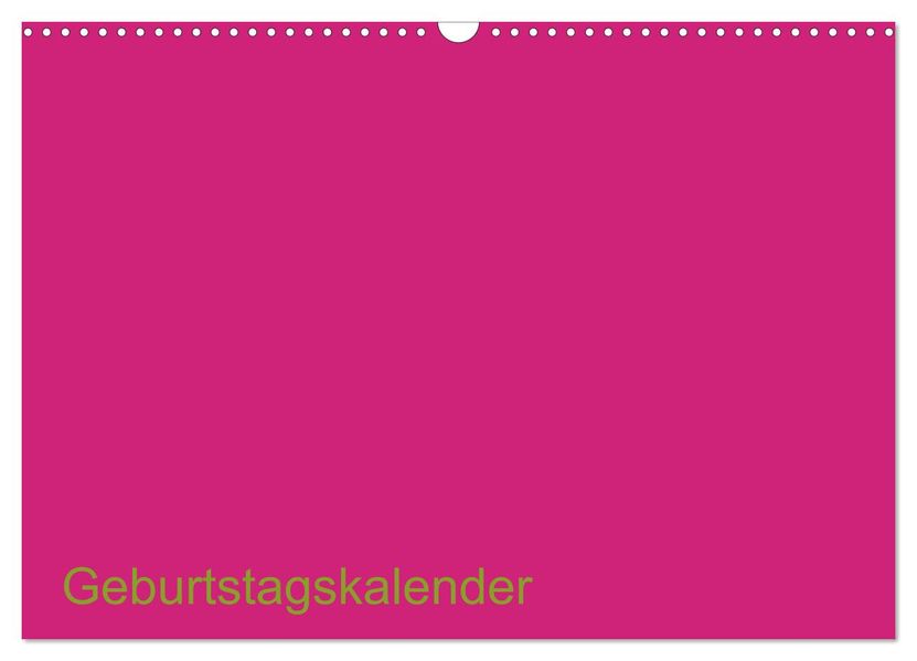 Bastel-Geburtstagskalender pink / Geburtstagskalender (Wandkalender 2026 DIN A3 quer) CALVENDO Monatskalender