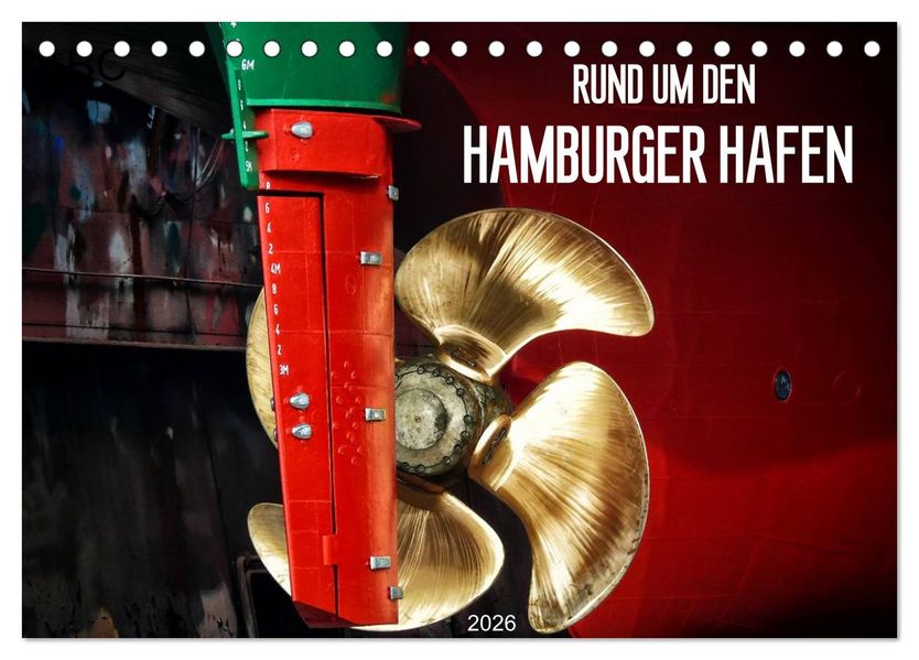 Rund um den Hamburger Hafen (Tischkalender 2026 DIN A5 quer) CALVENDO Monatskalender