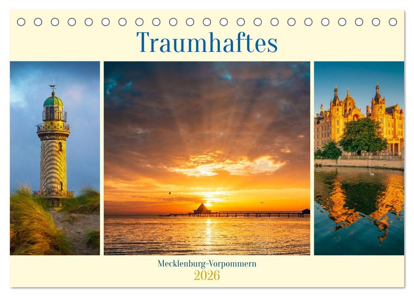 Traumhaftes Mecklenburg-Vorpommern (Tischkalender 2026 DIN A5 quer) CALVENDO Monatskalender