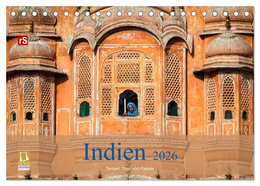 Indien 2026 Tempel Tiger und Paläste (Tischkalender 2026 DIN A5 quer) CALVENDO Monatskalender