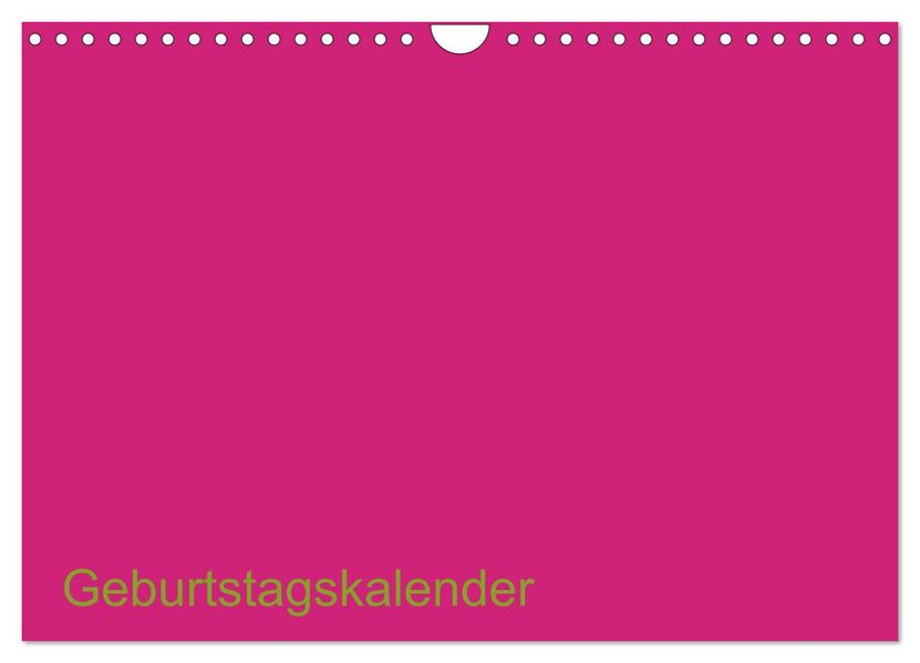 Bastel-Geburtstagskalender pink / Geburtstagskalender (Wandkalender 2026 DIN A4 quer) CALVENDO Monatskalender