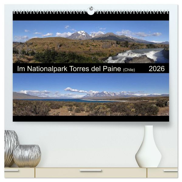 Im Nationalpark Torres del Paine (Chile) (hochwertiger Premium Wandkalender 2026 DIN A2 quer) Kunstdruck in Hochglanz