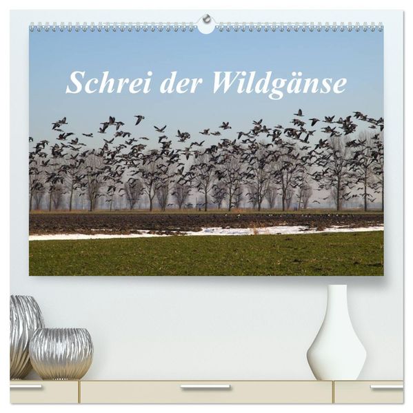 Schrei der Wildgänse (hochwertiger Premium Wandkalender 2026 DIN A2 quer) Kunstdruck in Hochglanz