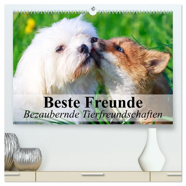 Beste Freunde - Bezaubernde Tierfreundschaften (hochwertiger Premium Wandkalender 2026 DIN A2 quer) Kunstdruck in Hochglanz