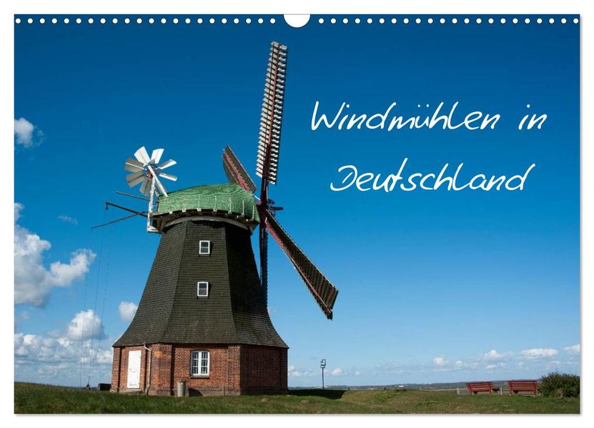 Windmühlen in Deutschland (Wandkalender 2026 DIN A3 quer) CALVENDO Monatskalender