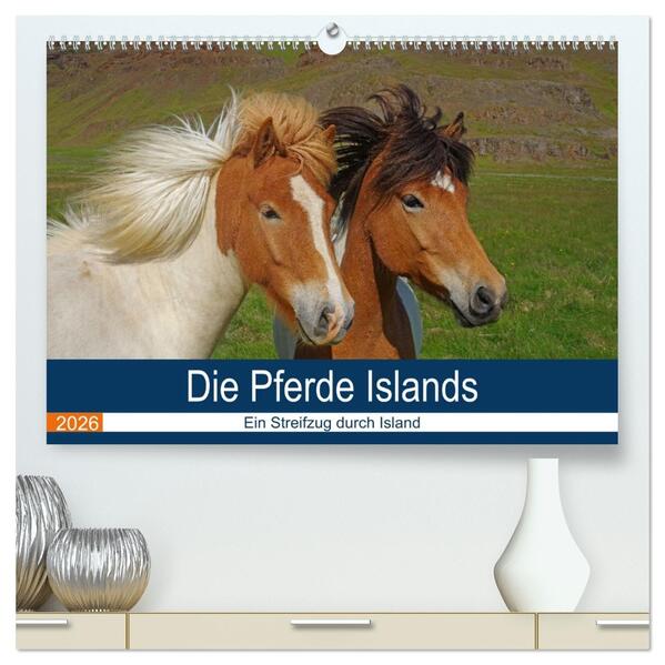Die Pferde Islands - Ein Streifzug durch Island (hochwertiger Premium Wandkalender 2026 DIN A2 quer) Kunstdruck in Hochglanz