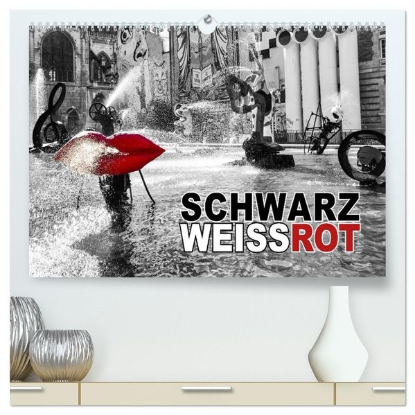 Schwarz - Weiß - Rot (hochwertiger Premium Wandkalender 2026 DIN A2 quer) Kunstdruck in Hochglanz