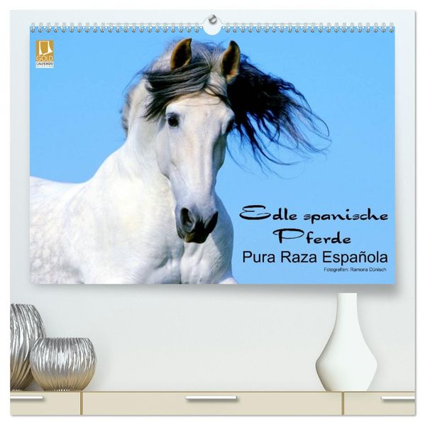 Edle spanische Pferde - Pura Raza Espanola (hochwertiger Premium Wandkalender 2026 DIN A2 quer) Kunstdruck in Hochglanz