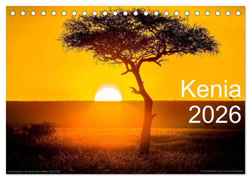Kenia 2026 (Tischkalender 2026 DIN A5 quer) CALVENDO Monatskalender