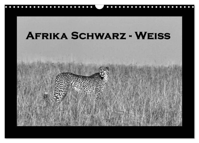 Afrika Schwarz - Weiss (Wandkalender 2026 DIN A3 quer) CALVENDO Monatskalender